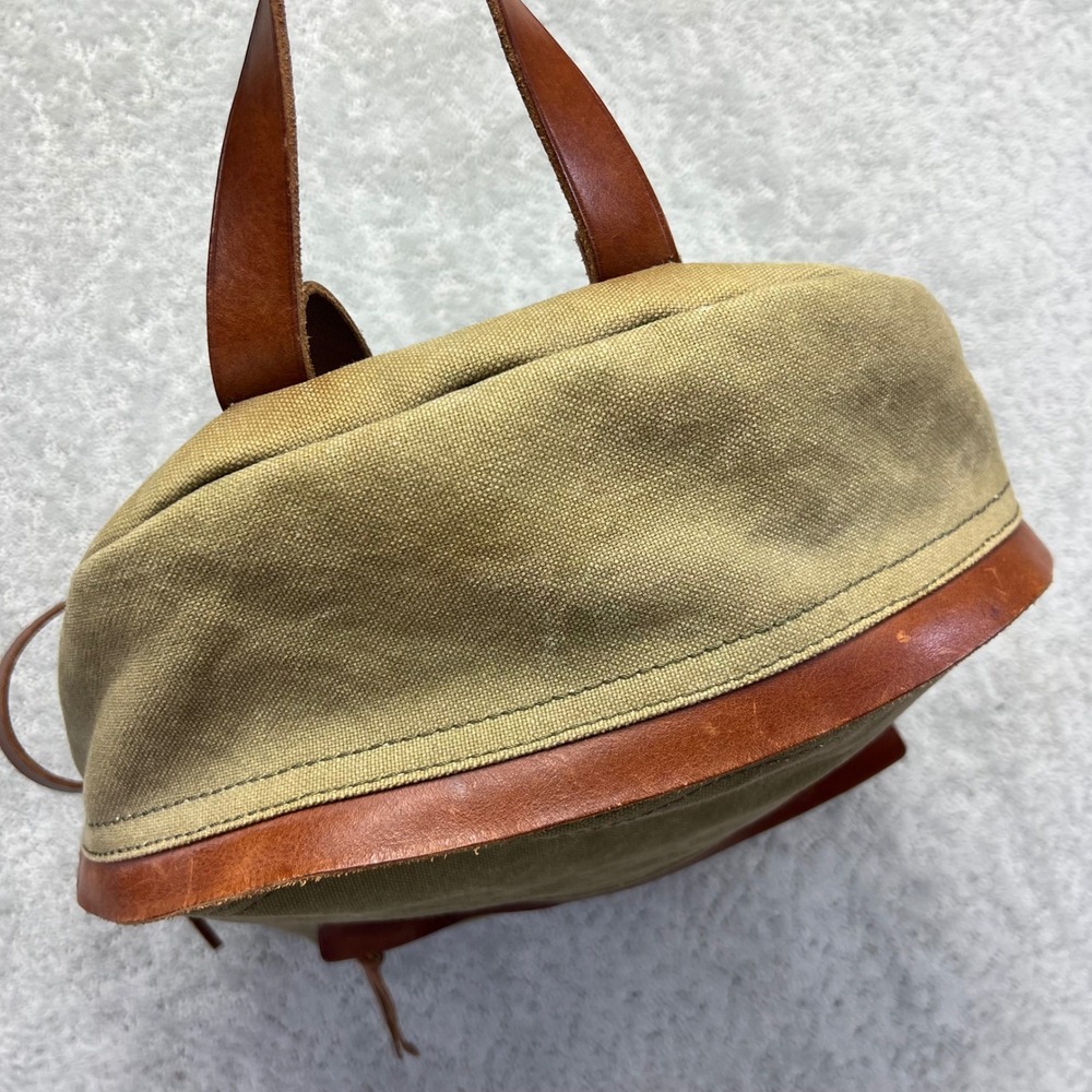 Madewell Charleston Backpack Khaki Green Canvas Leather Trim Rucksack Bag - Picture 14 of 16
